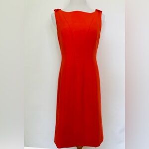 Tory Burch Sheath Dress Gold Buttons Red Size 6